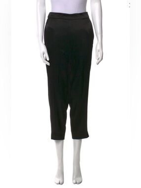 Escada Black Satin Cropped Trousers Tailored Pants - Size 42 (EU) / 12 (US)